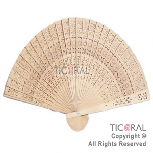 ABANICO CALADO DE MADERA (PACK x 12)